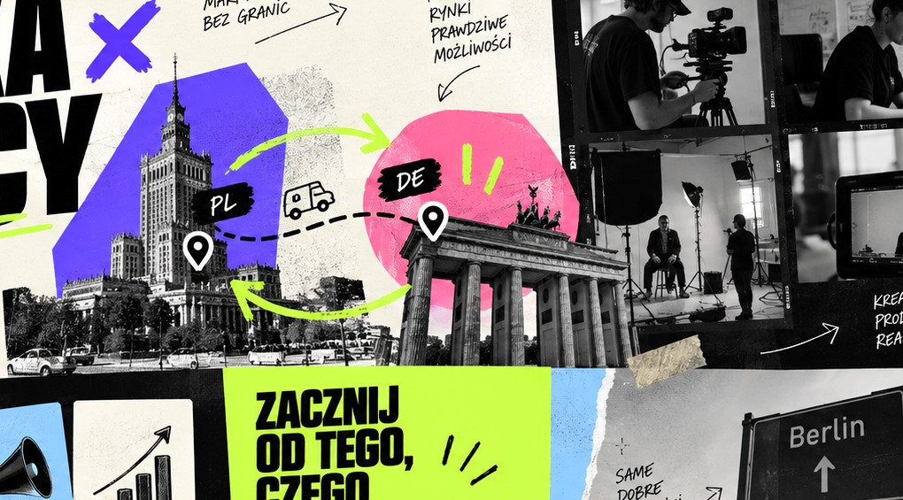 Kolaż symbolizujący połączenie rynku polskiego i niemieckiego